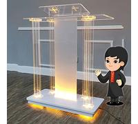 ZGHQHCDRH Pupitre, Grand Podium de Chant Transparent for chaire roulante, d'église avec Large Surface Lecture surélevée for Les activités conférence Scolaire