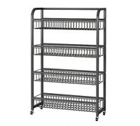 ZGHQHCDRH Rayons de supermarché, Chariot de Rangement à roulettes 4 Niveaux for Fruits, légumes, Serviettes, Jouets, Aliments, Fournitures d'artisanat(2.8x1.6ft/0.86mx0.5m)