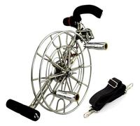 ZGHQHCDRH Roulette à cerf-Volant, Enrouleur de cerf-Volant d'extérieur, Roue à Sangle en Acier Inoxydable, Anti-Retour Frein Silencieux(Silvera,32cm)