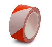 ZGHQHCDRH Ruban adhésif en vinyle PET - 40 m x 80 mm, marquage de danger, rouleau de ruban de délimitation - Voie et distanciation sociale(Red and White)