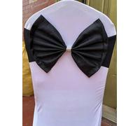 ZGHQHCDRH Rubans de Chaise, 10/50 pcs/lot Arc Chaise Ceintures Ceinture for Fête De Mariage Banquet d'anniversaire Spandex Stretch Mélange Noeud Papillon Cravates Couverture(Black,50pcs)