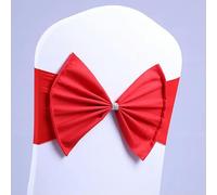 ZGHQHCDRH Rubans de Chaise, 10/50 pcs/lot Arc Chaise Ceintures Ceinture for Fête De Mariage Banquet d'anniversaire Spandex Stretch Mélange Noeud Papillon Cravates Couverture(Red,50pcs)
