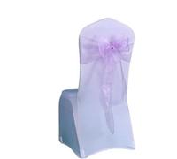ZGHQHCDRH Rubans de Chaise, Ceinture de Chaise en Organza avec nœud, 25 pièces/lot, Couverture de Chaise, décoration de Banquet, fête de Mariage, Nouvelle Collection(Lavender)