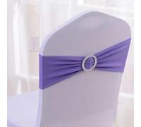 ZGHQHCDRH Rubans de Chaise, Ceintures de Chaise en Lycra et Spandex, 10 pièces/lot, décoration Mariage, Extensible, for dîner, fête d'anniversaire, couvertures, décor Banquet(Purple)