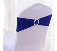 ZGHQHCDRH Rubans de Chaise, Ceintures de Chaise en Lycra et Spandex, 10 pièces/lot, décoration Mariage, Extensible, for dîner, fête d'anniversaire, couvertures, décor Banquet(Royal Blue)
