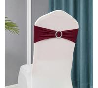 ZGHQHCDRH Rubans de Chaise, Ceintures de Couverture de Chaise en Spandex Extensible, 50 pièces/lot, avec Boucle coulissante, for décorations de Mariage, Ceintures de Chaise avec nœud(Burgundy)