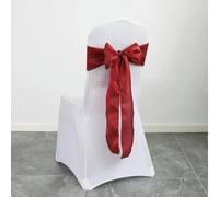 ZGHQHCDRH Rubans pour chaises, Ceintures de Chaise en Satin, 10 pièces/lot, nœud Papillon en Ruban, Bricolage for fête, événement, hôtel, Banquet, décorations de Chaise(Burgundy)
