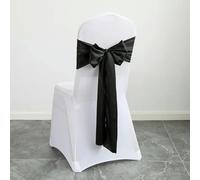 ZGHQHCDRH Rubans pour chaises, Ceintures de Chaise en Satin, 10 pièces/lot, nœud Papillon en Ruban, Bricolage for fête, événement, hôtel, Banquet, décorations de Chaise(Black)
