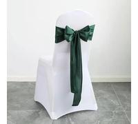 ZGHQHCDRH Rubans pour chaises, Ceintures de Chaise en Satin, 10 pièces/lot, nœud Papillon en Ruban, Bricolage for fête, événement, hôtel, Banquet, décorations de Chaise(Dark Green)