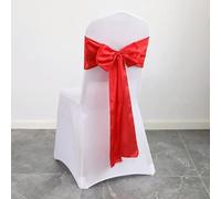 ZGHQHCDRH Rubans pour chaises, Ceintures de Chaise en Satin, 10 pièces/lot, nœud Papillon en Ruban, Bricolage for fête, événement, hôtel, Banquet, décorations de Chaise(Red)
