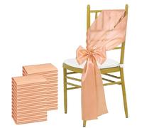 ZGHQHCDRH Rubans pour chaises, Ceintures de Chaise en Satin Vert Sauge, 24 pièces, 17x275cm, nœuds, Rubans de Couverture de Chaise for décorations de Mariage, Banquet, fête, événement(Champagne Pink)