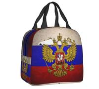 ZGHQHCDRH Sac à Lunch isolé personnalisé Drapeau Russe pour Les Femmes Russie Fier Refroidisseur Thermique Portable Boîte à Lunch Alimentaire Travail École Voyage