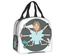 ZGHQHCDRH Sacs à Lunch isothermes Enfermera en Apuros personnalisés pour l’école Bureau Médecin Infirmière Étanche Glacière Thermique Boîte à Bento Femmes Enfants