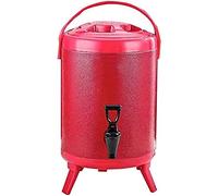 ZGHQHCDRH Seau en Acier Inoxydable, Baril de thé au Lait Chaud isolé, Distributeur de Boissons isolé en Acier Inoxydable avec Robinet, Isolation Chaude et Froide de 20 Heures(D,12L)
