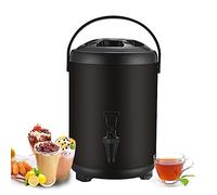 ZGHQHCDRH Seau en Acier Inoxydable， Distributeur d'eau Chaude et Froide en Acier Inoxydable, chaudière à urne 6L 8L 10L 12L, théière Portable de Grande capacité avec Robinet(B,8L)