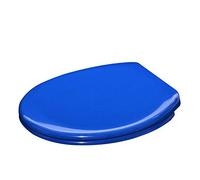 ZGHQHCDRH siège de Toilettes, Housse de siège de Toilette de Type O, avec Rembourrage, Couvercle de Toilette en résine urée-formaldéhyde,(Blu)