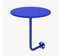 ZGHQHCDRH Table d'appoint Ronde Murale, Petite Table Basse Ronde Murale colorée, d'appoint Flottante en Fer forgé de Type L for Cocktails et cafés(Blue)