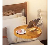ZGHQHCDRH Table d'appoint Ronde Murale, Table Pliante Murale de 28 cm, Petit Plateau Rond, Bureau Mural Rabattable - Chevet Design(Log Color)