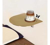 ZGHQHCDRH Table d'appoint Ronde Murale, Table Ronde Pliante Murale, Table d'appoint de Bar à abattants en Acier Inoxydable, Poste Travail Flottant, Bureau Salle Manger Pliable(Gold,30cm/11.8in)