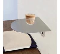 ZGHQHCDRH Table d'appoint Ronde Murale, Table Ronde Pliante Murale, Table d'appoint de Bar à abattants en Acier Inoxydable, Poste Travail Flottant, Bureau Salle Manger Pliable(Silver,30cm/11.8in)