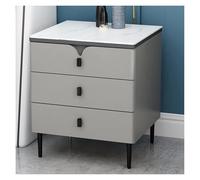 ZGHQHCDRH Table de Chevet, Table de Chevet Blanche à 3 tiroirs avec Station Charge, Lampe LED, Port USB et Induction, idéale for la Chambre Coucher(Grey Slate(45))