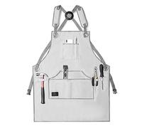 ZGHQHCDRH Tablier de Travail, Tabliers for Hommes, Tabliers de Travail for Hommes avec Poches Dieu kvalitet Tablier Atelier Tablier Porte-Outils réglable for Menuisier mécanicien(Grijs)