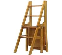 ZGHQHCDRH Tabouret escabeau, Chaise d'échelle de bibliothèque Pliante en Bois Massif, 4 chaises d'escalier Pliantes Cuisine à Domicile Pliable Multifonction(C)