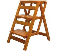 ZGHQHCDRH Tabouret escabeau, Escabeau Pliant escabeau Multi-Fonctionnel échelle en Bois Massif Tabouret, ménage Mul(Color 1,3 Step)