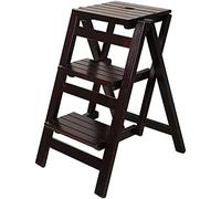 ZGHQHCDRH Tabouret escabeau, Escabeaux for Adultes escabeaux escabeau ménage escalier Chaise échelle Pliante élargie Mul(Black Walnut)