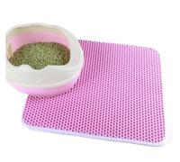 ZGHQHCDRH Tapis De Litière for Chat, Tapis De Bac À Litière for Chat Imperméable À Double Couche, Antidérapant, Lavable, Produit De Nettoyage(1pcs 30X30CM Pink)