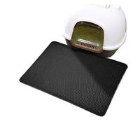 ZGHQHCDRH Tapis De Litière for Chat, Tapis De Bac À Litière for Chat Imperméable À Double Couche, Antidérapant, Lavable, Produit De Nettoyage(1pcs 30X30CM Black)