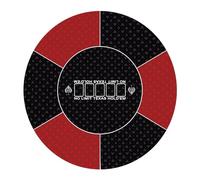 ZGHQHCDRH Tapis de Table de Poker, Tapis de Poker Rond Professionnel for Texas Holdem avec Sac Transport, Dessus Table Portable(Red,S)