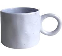 ZGHQHCDRH Tasse en céramique, Tasse à café, tasses, en céramique de thé au lait, grande boucle d'oreille tasse poignée ronde pois faite la main petit déjeuner froissée(Light Purple)