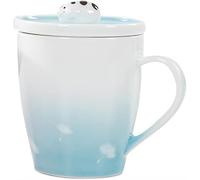 ZGHQHCDRH Tasse en céramique, Tasse à café, tasses, en céramique for, lait, thé, tasse, grande d'eau, capacité, cochon, cadeau d'anniversaire fille, petit ami(Blue)