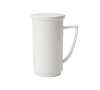 ZGHQHCDRH Tasse en céramique, Tasse à café, tasses, en céramique for, thé au lait, tasse porcelaine tendre de super capacité 500 ml, simple et belle avec couvercle, boisson blanc