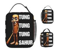ZGHQHCDRH Tung Tung Tung Sahur Lunch Bag Boîte à Lunch décontractée Bureau Sacs à Lunch Thermiques Portables pour Enfant Oxford Sac Isotherme de Conception Graphique