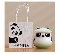 ZGHQHCDRH Urne pour Animaux de Compagnie, Urne Souvenir de Panda en céramique for Les Cendres d'animaux Humains, Partage Multicolore(F)