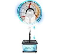 ZGHQHCDRH Ventilateur sur pied, Ventilateur de brumisation sur pied ventilateur sol oscillant à 90 °, industriel robuste en métal hauteur réglable(71cm/28in)