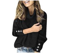 ZGIDDAZ Pull D'Hiver Femme Oversize Chic Très Chaud Pas Cher Solde Col V Tendance Pullover Chandail