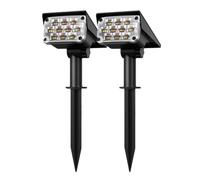 ZGJIAJU 2PACK Lumière Solaire Extérieure 3000K/6000k/RGB/VERT Lumière Solaire De Jardin IP65 Projecteur Solaire For Chemin De Paysage Applique Murale Solaire(3 Colors Mode)