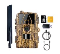 ZGJIAJU App Caméra De Chasse 4G LTE 60MP Photo 8K Vidéo Nuit Infrarouge Suivi des Animaux Sécurité De La Maison IP66 Caméra De Suivi Carte 32 Go Incluse Clair Facile