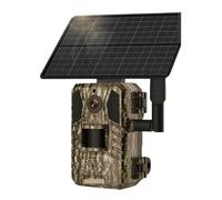 ZGJIAJU Caméra De Chasse Solaire 14mp 4G, Vision Nocturne Couleur, Détection De Mouvement PIR, Suivi De La Faune en Plein Air, Piège Photo Étanche Clair Facile(4G Add 128GB)