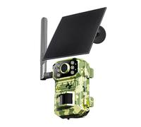 ZGJIAJU Caméra De Chasse Solaire 4MP 4G, Étanche, Vision Nocturne, 20M, Détection De Mouvement PIR, Suivi De La Faune en Plein Air, Piège Photo Clair Facile(4G)