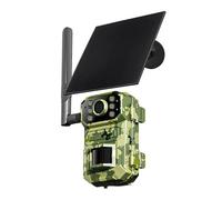 ZGJIAJU Caméra De Chasse Solaire 4MP, Carte Sim 4G, Détection De Mouvement PIR, Batterie, Piège Photo, Vision Nocturne IR, Vidéosurveillance Clair Facile(Camera NO Card)