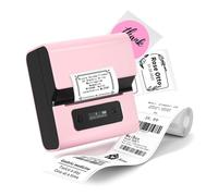 ZGJIAJU Imprimante D'étiquettes De Codes À Barres 3 Pouces, Imprimante Thermique Bluetooth for Usage Domestique Et Professionnel, Compatible avec Téléphone Et PC Impression Claire(Pink)