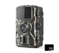 ZGJIAJU Mini Caméra De Piste Extérieure Vision Nocturne Infrarouge Activée par Le Mouvement Piège De Chasse Jeu Étanche Faune Cam Clair Facile(with 32G TF Card)