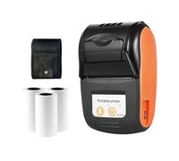 ZGJIAJU Mini Imprimante Thermique Portative De Reçu De Position sans Fil Bluetooth 58mm Facture De Billet Téléphone PC Facture d'affaires Au Détail Encre Gratuite Impression Claire(Orange Set)