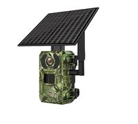 ZGJIAJU Sentier De Chasse Caméra Solaire Caméra De Chasse Suivi De La Faune Surveillance Infrarouge Vision Nocturne Caméras Sauvages Photo Clair Facile(4G SIM Camera 64GB)