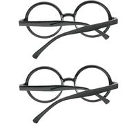 ZGLUZP Lot de 2 lunettes rondes noires en plastique pour déguisement de magicien, cadeaux méchants pour filles et garçons
