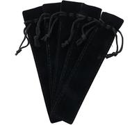 ZGLUZP Lot de 5 pochettes à stylos en velours noir avec cordon de serrage pour étudiants, adultes, cadeaux pour bureau, école, affaires